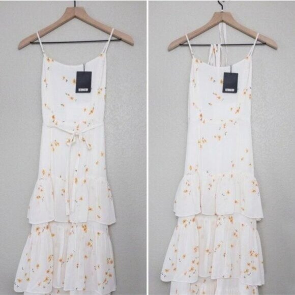 NWT Reformation Foxglove Tiered Ruffle Maxi Dress 2 Opium Floral Georgette - Picture 6 of 12